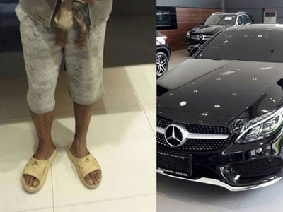 Người đàn ông đi dép lê đi mua xe Mercedes và cái kết bất ngờ