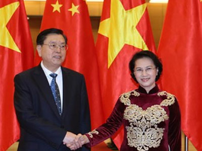 Chủ tịch Quốc hội Trung Quốc thăm Việt Nam