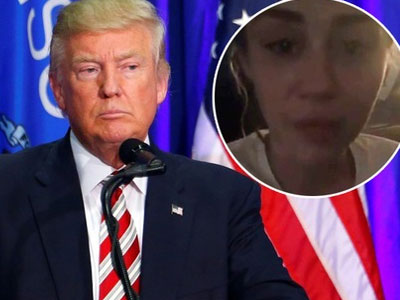 Miley khóc khi chấp nhận Tổng thống Donald Trump