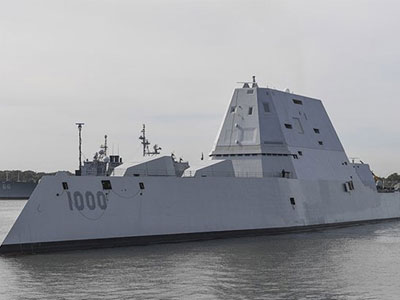 Siêu chiến hạm Zumwalt chưa có siêu súng vì mỗi phát bắn tốn 1 triệu USD