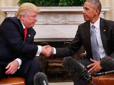 Những bức ảnh tố Obama - Trump bằng mặt, không bằng lòng