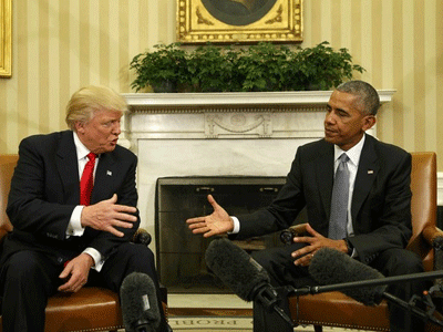 Ông Donald Trump lần đầu tới Nhà Trắng gặp Tổng thống Obama