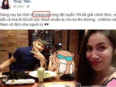 Đăng status cổ vũ Công Vinh, Thủy Tiên bị "nhắc khéo" khi nhầm lỗi nghiêm trọng