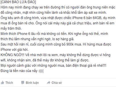 Xe ôm, bán vé số lừa bán iPhone nhặt được giá siêu rẻ