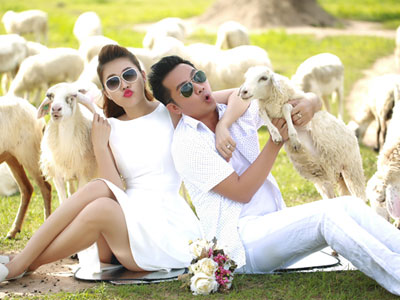 Ảnh cưới của diễn viên Thiên Bảo và bạn gái kém 15 tuổi