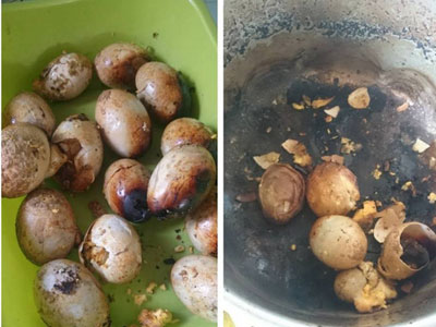 Lại thêm món trứng luộc cháy đen sì của mẹ bỉm sữa khiến dân tình ngán ngẩm