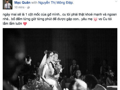 Mạc Hồng Quân xúc động đếm ngược từng giờ gặp con trai sắp chào đời