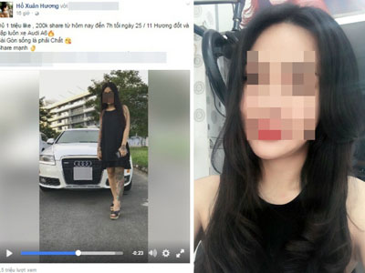 Hot girl hứa đập nát siêu xe nếu đủ triệu like, nhưng hóa ra là xe đi mượn?