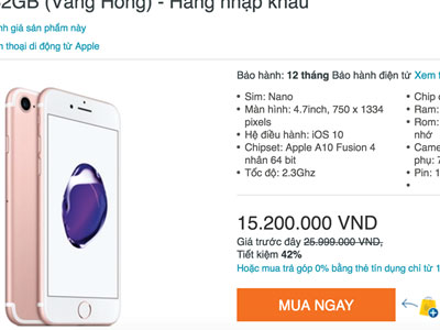 iPhone 7 giảm giá về mức kỷ lục ở Việt Nam