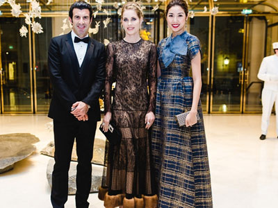 Thuý Vân gặp gỡ huyền thoại bóng đá Luis Figo trong dạ tiệc quý tộc nhất thế giới