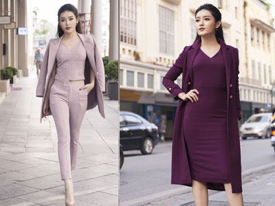 Huyền My diện áo xẻ sâu, khoe vòng 1 đầy đặn