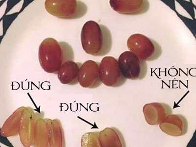 Rất nhiều trẻ đã tử vong khi ăn nho chỉ vì người lớn không biết cách cắt nho này
