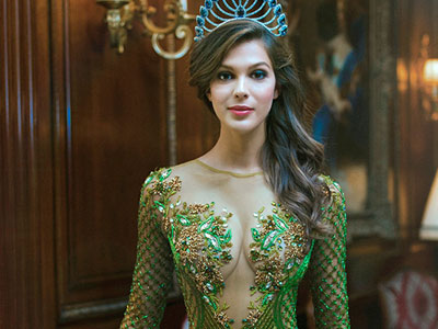 Hoa hậu Pháp chọn đầm của Hoàng Hải để chụp hình cho Miss Universe