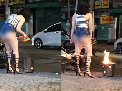 Trang phục của cô gái trên phố làm người xem "lạnh toát"