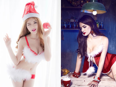 Khi mỹ nữ Việt hóa thân thành "bà già Noel" sexy hết nấc