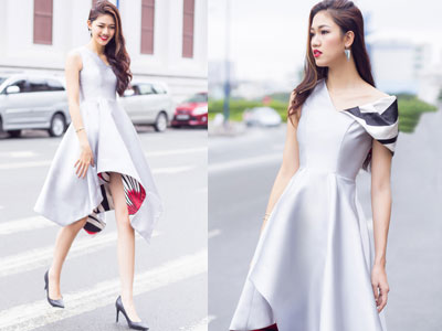 Á hậu Thanh Tú thanh lịch cùng váy đơn sắc