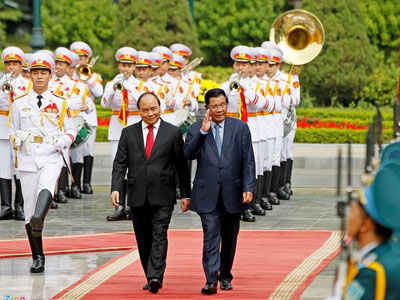 Lễ đón Thủ tướng Campuchia Hun Sen tại Hà Nội