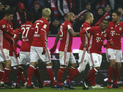 Bayern đè bẹp RB Leipzig, kết thúc năm 2016 với ngôi đầu