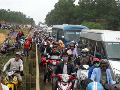 Nghệ An: Tê liệt mọi ngả đường dẫn vào cánh đồng hoa hướng dương
