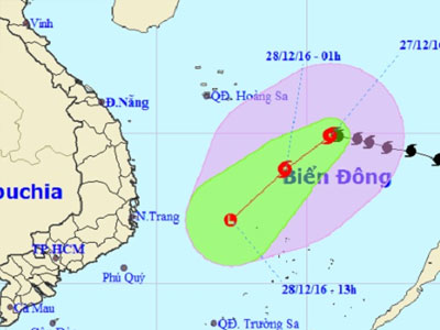 Bão Nock-ten đổi hướng, áp sát quần đảo Hoàng Sa