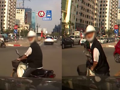 Clip: Rẽ trái sai quy định, ông lão còn xuống xe chửi mắng tài xế taxi