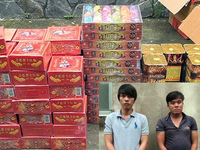Hai thanh niên chở nhiều pháo lậu từ biên giới về Sài Gòn