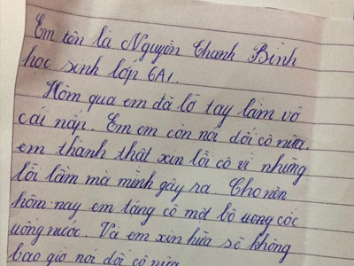 Dọn phòng, cô giáo nhặt được mảnh giấy với lời thú tội không ngờ từ học sinh lớp 6