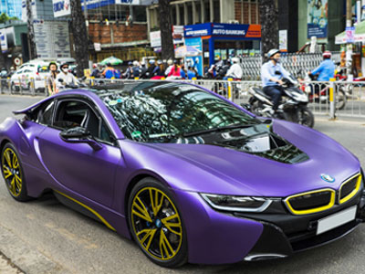 BMW i8 màu tím "cực độc" tại Sài Gòn