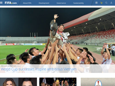 Bóng đá Việt Nam lên trang nhất của FIFA