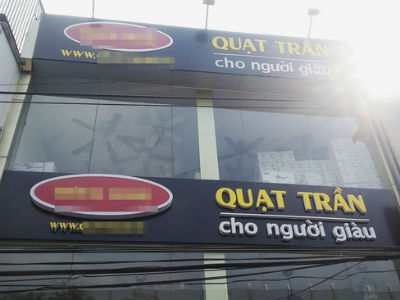Xôn xao slogan của một cửa tiệm bán quạt trần ở Hà Nội: Quạt trần cho người giàu!