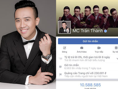 Vượt qua Hoài Linh, Khởi My, fanpage của Trấn Thành vươn lên dẫn đầu tại Việt Nam