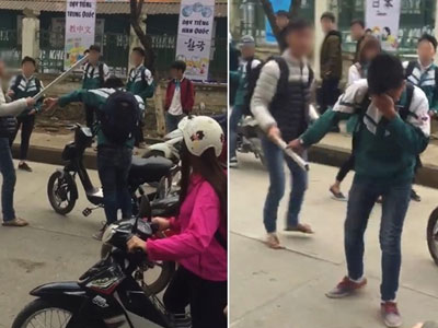 Nam sinh dùng gậy sắt phang vào đầu, đấm tung kính bạn học