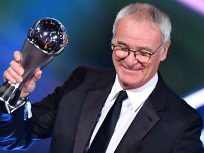 Ranieri vượt Zidanhe, đoạt giải HLV hay nhất năm 2016