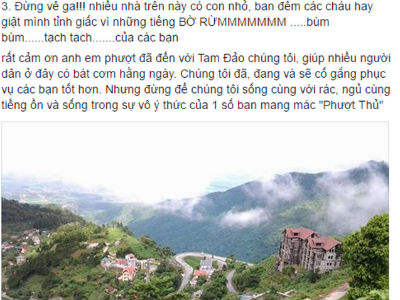 Chủ tịch thị trấn Tam Đảo: “Nửa đêm, người dân vẫn gọi báo chúng tôi phượt thủ nẹt pô ầm ĩ và trộm su su"
