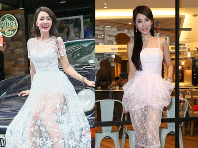 Gu mặc váy xuyên thấu của Helen Thanh Đào