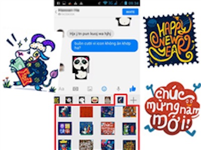 Gửi tin nhắn chúc Tết bằng sticker Facebook
