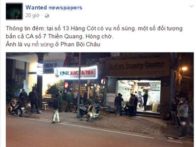 Công an bác thông tin nổ súng ở phố Hàng Cót