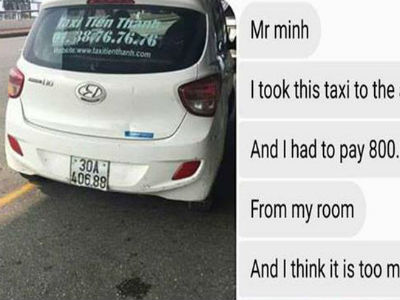 Khách nước ngoài đi từ Bờ Hồ đến Nội Bài bị tài xế taxi "chém đẹp" 800.000 đồng