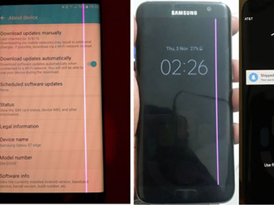 Samsung Galaxy S7 edge dính lỗi sọc hồng trên màn hình