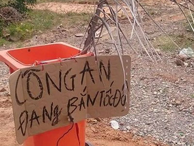 Bảng "Công an đang bắn tốc độ" là do dân tự dựng