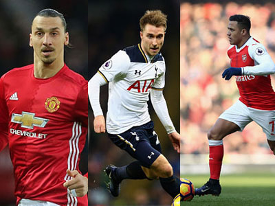 Top 10 cầu thủ dứt điểm nhiều nhất Premier League 2016-2017