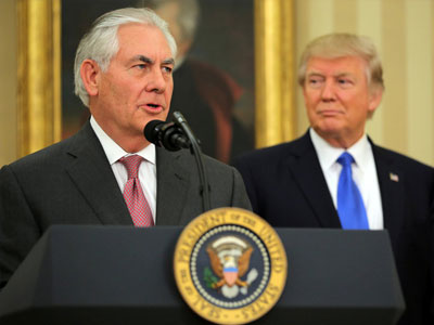 Tân Ngoại trưởng Mỹ Rex Tillerson và "núi" thách thức phía trước