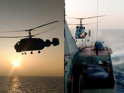 Sĩ quan Nga đăng cảnh Ka-27 đáp xuống Gepard Việt Nam