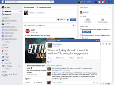 Facebook thử nghiệm bài đăng dạng cửa sổ pop-up