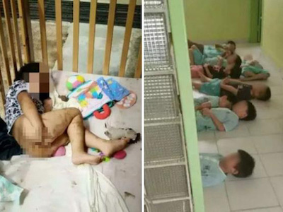 Bức ảnh trẻ em phải nằm đất, ăn hoa quả thối và thậm chí là phân gây phẫn nộ tại Trung Quốc