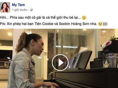 Nói là làm, Mỹ Tâm tập đàn và hát cực ngọt "Phía sau một cô gái"
