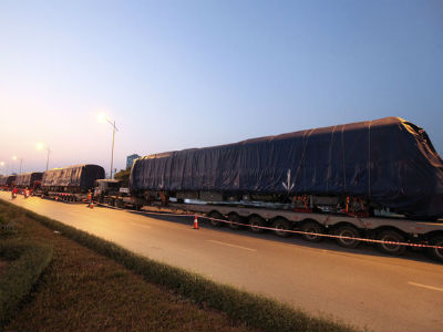 544 bánh xe siêu trường siêu trọng “hộ tống” đoàn tàu Cát Linh - Hà Đông