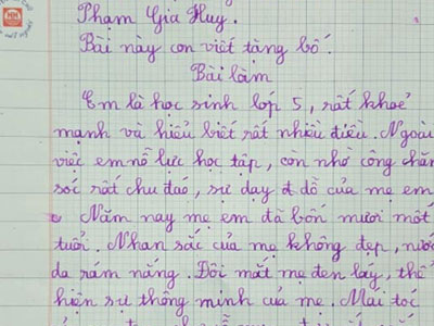 Bài văn tả mẹ nhưng lại ra bố của bé lớp 5 khiến ai cũng nghẹn ngào