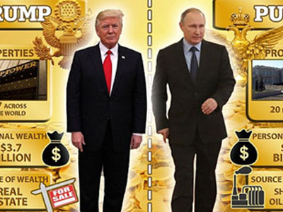 Đọ tài sản của Trump với Putin, ai giàu hơn?