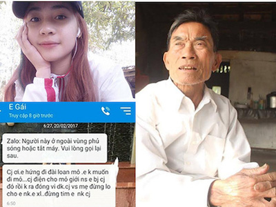 Cô gái mất liên lạc "gọi điện thoại xin ông bà đừng giận vì lỡ dại"